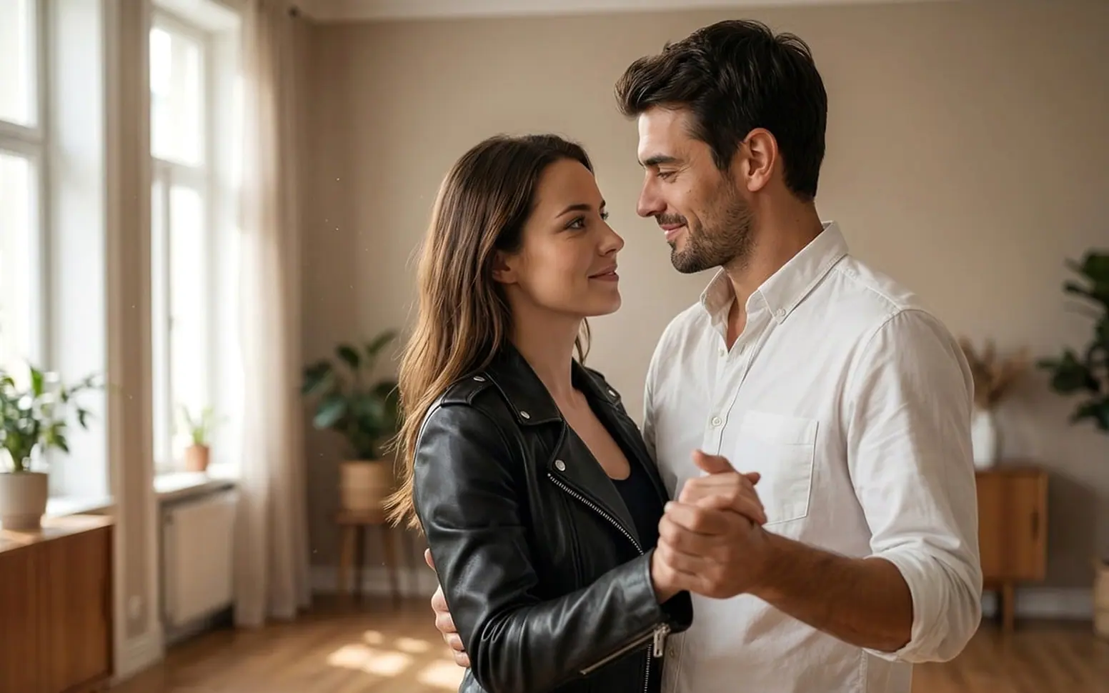 Dance, living room and couple